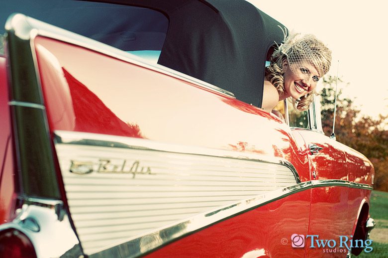 Bridal session with 1957 Chevy
