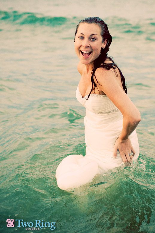 Trash the Dress shoot in the ocean