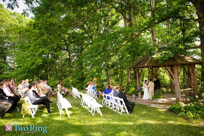 Wide shot of ceremony at The Farm near Asheville