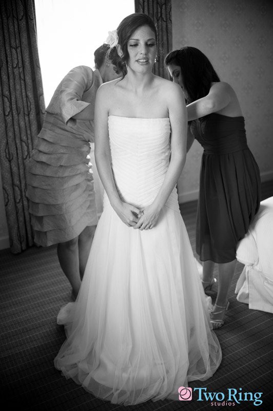Bride before wedding ceremony