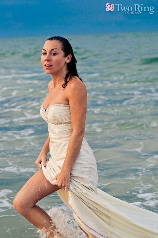 Bride in the ocean