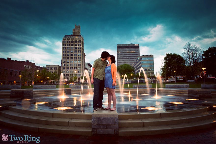 Engagement photos in downtown Asheville