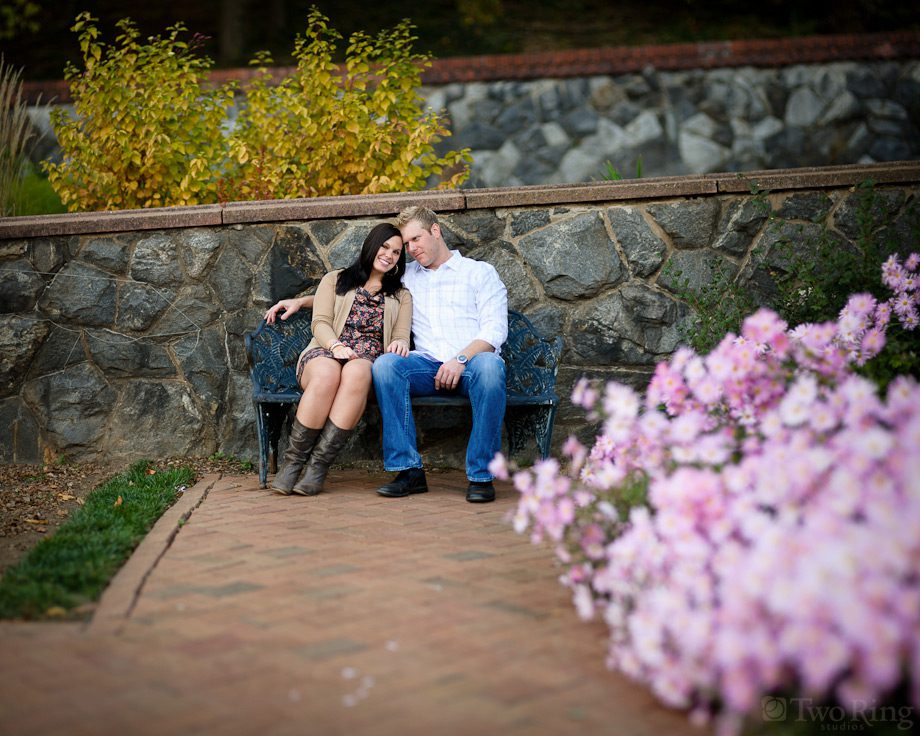 Couple on a bench in gardens